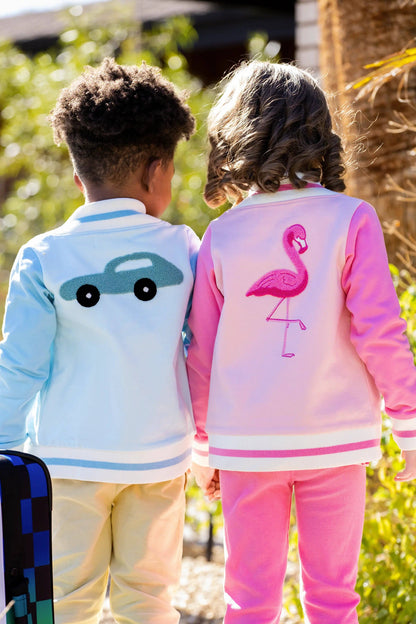 Zip Bomber Jacket_Pink Flamingos