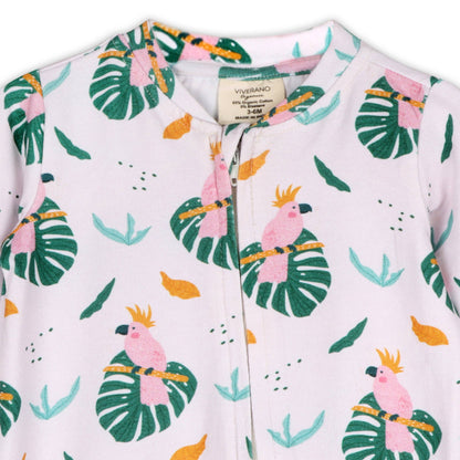 Parrot Zipper Baby Footie (Organic Jersey)