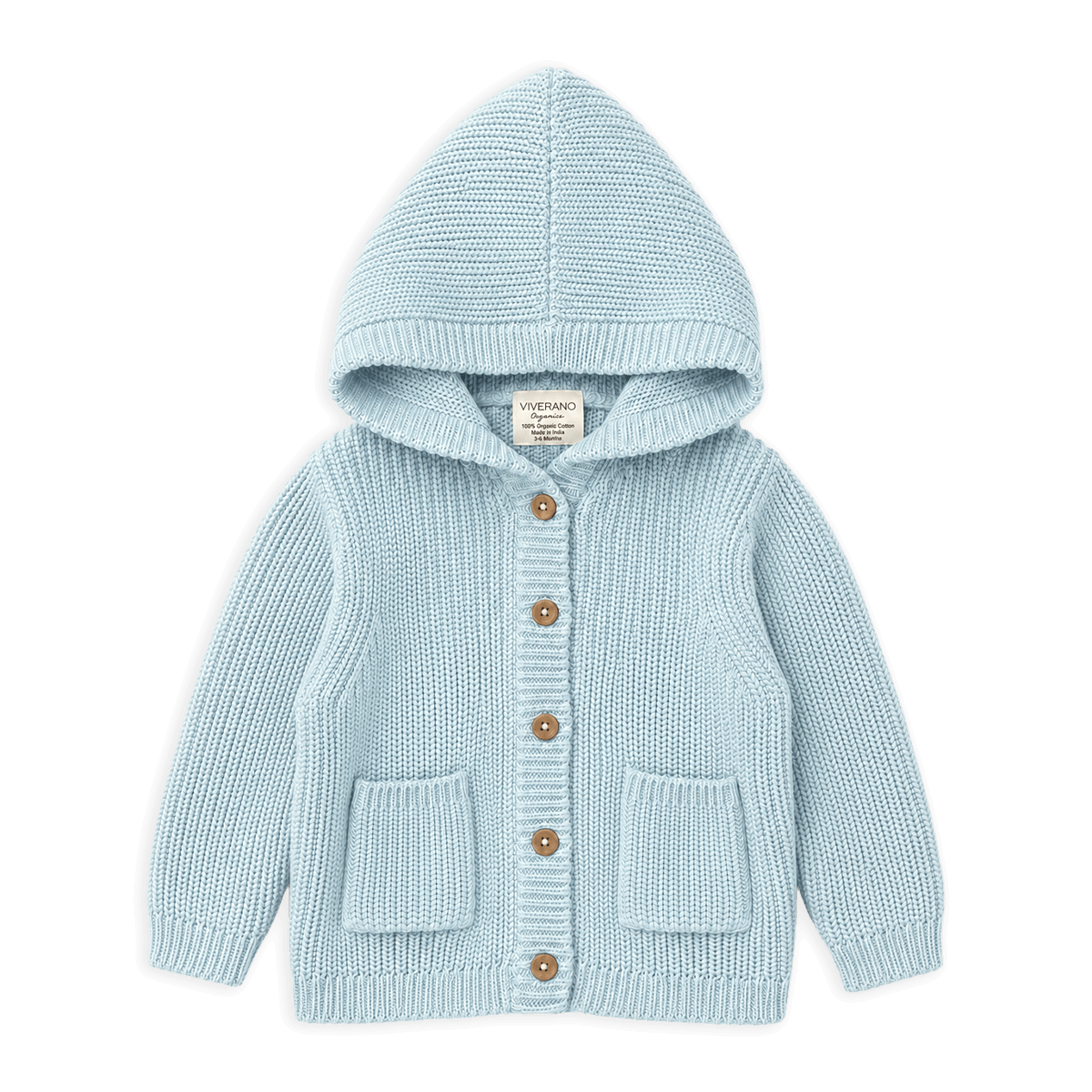 Milan Knit Baby Hooded Button Jacket (Organic Cotton)