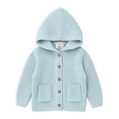 Milan Knit Baby Hooded Button Jacket (Organic Cotton)
