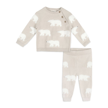 Polar Bear Baby Sweater Pullover & Pants (Organic Cotton)