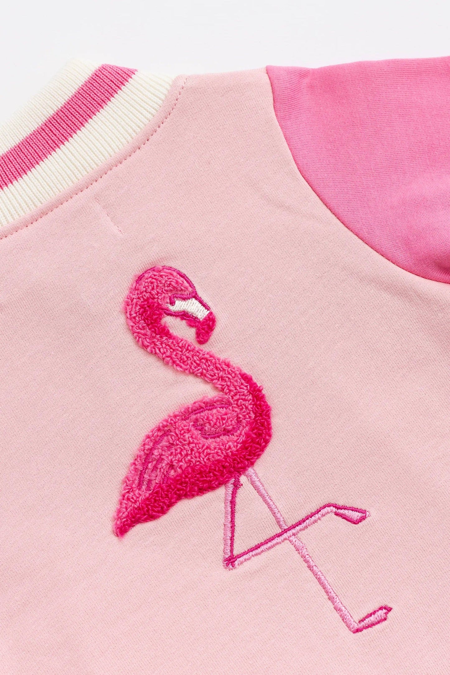 Zip Bomber Jacket_Pink Flamingos