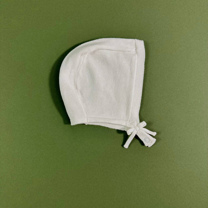 Dove White Pointelle Knit Baby Sleep Gown & Hat 2pc -Organic