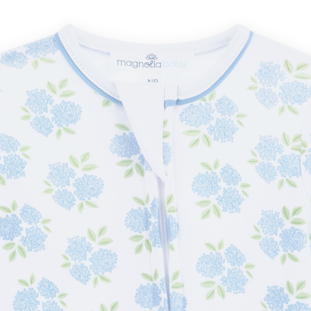 Magnolia Baby Dreamy Hydrangeas Print Zip Footie