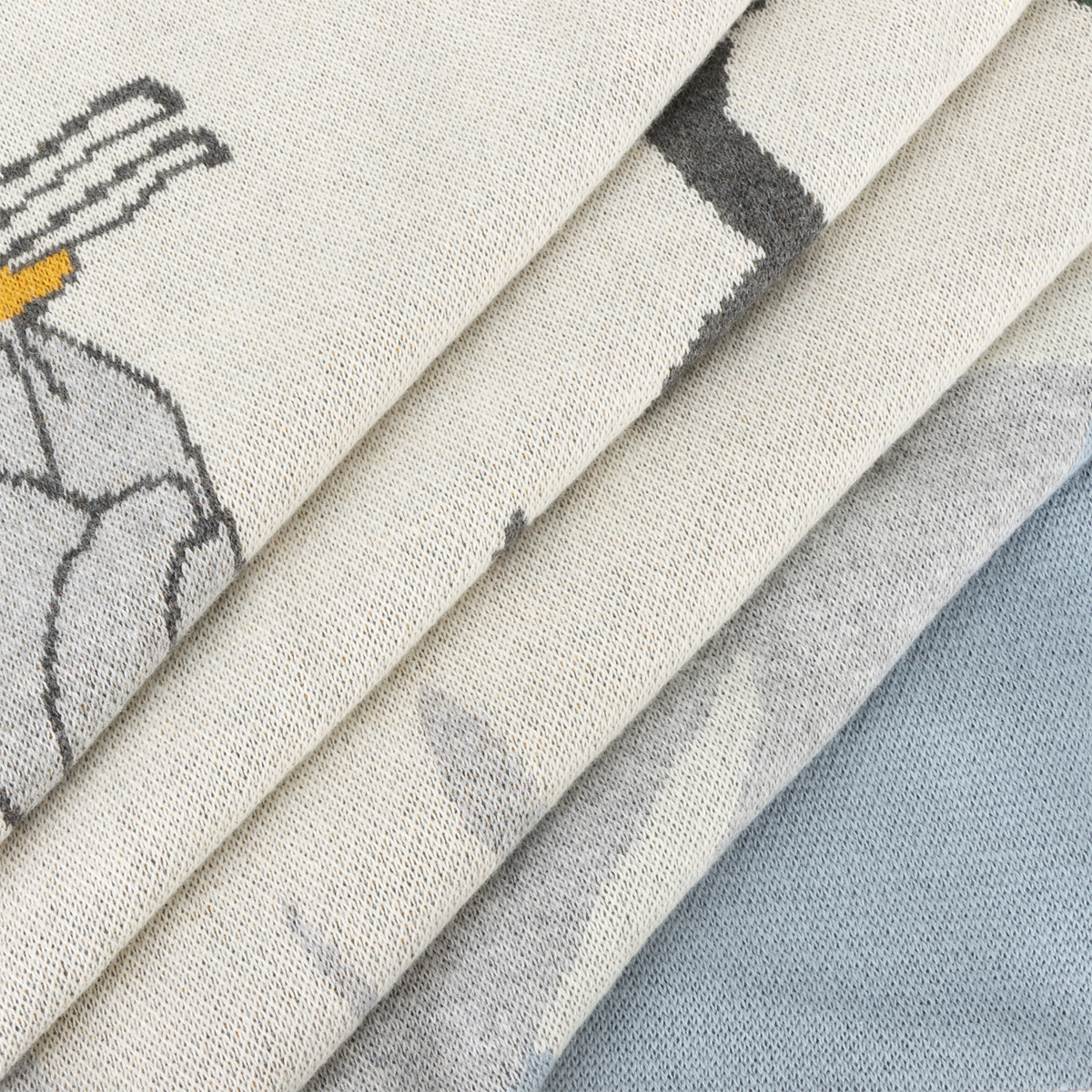Ski Run - Organic Cotton Jacquard Knit Baby Blanket