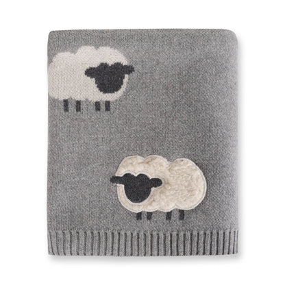 Woolly Sheep 3D - Organic Jacquard Knit Baby Blanket