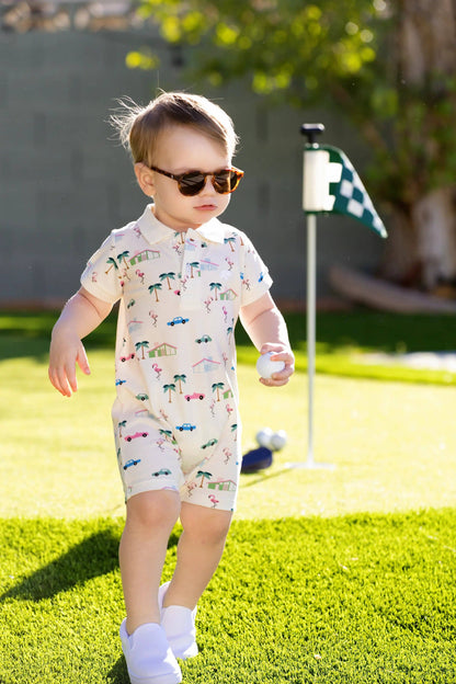 Shorty Polo Romper_Retro Palm Springs
