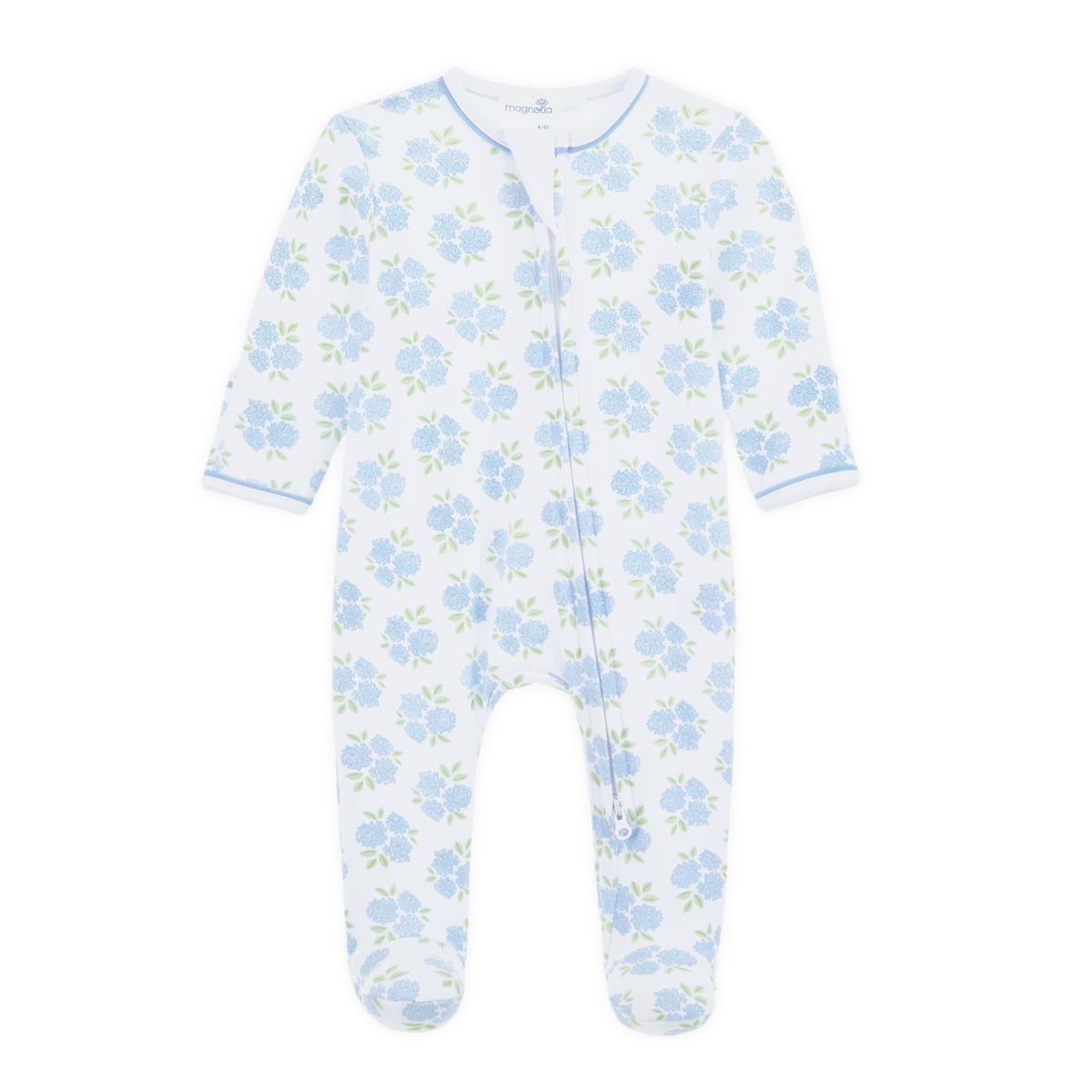 Magnolia Baby Dreamy Hydrangeas Print Zip Footie