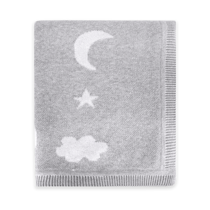 Moon & Stars Dream Organic Baby Jacquard Knit Blanket