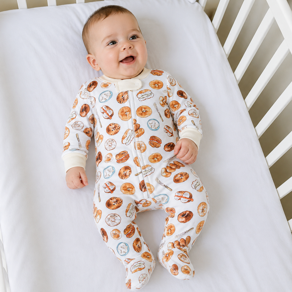 Magnolia Baby Hot Bagels Zipper Footie