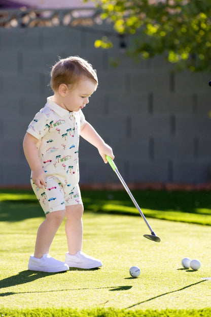 Shorty Polo Romper_Retro Palm Springs