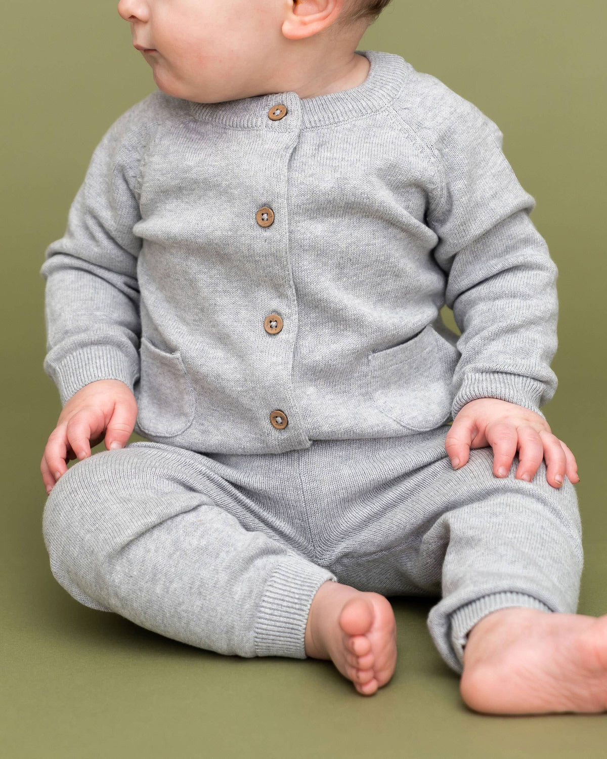 Milan Knit Baby Button Cardigan Sweater (Organic Cotton)