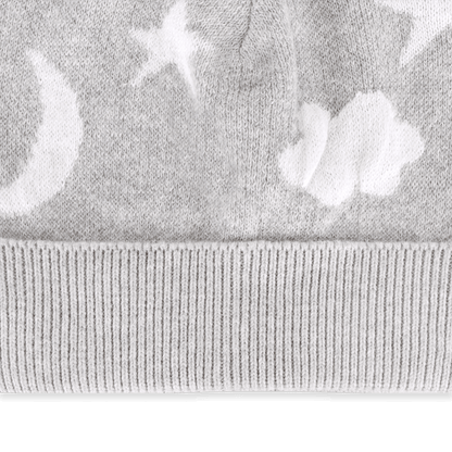 Moon & Stars Dream Knit Round Baby Beanie (Organic Cotton)