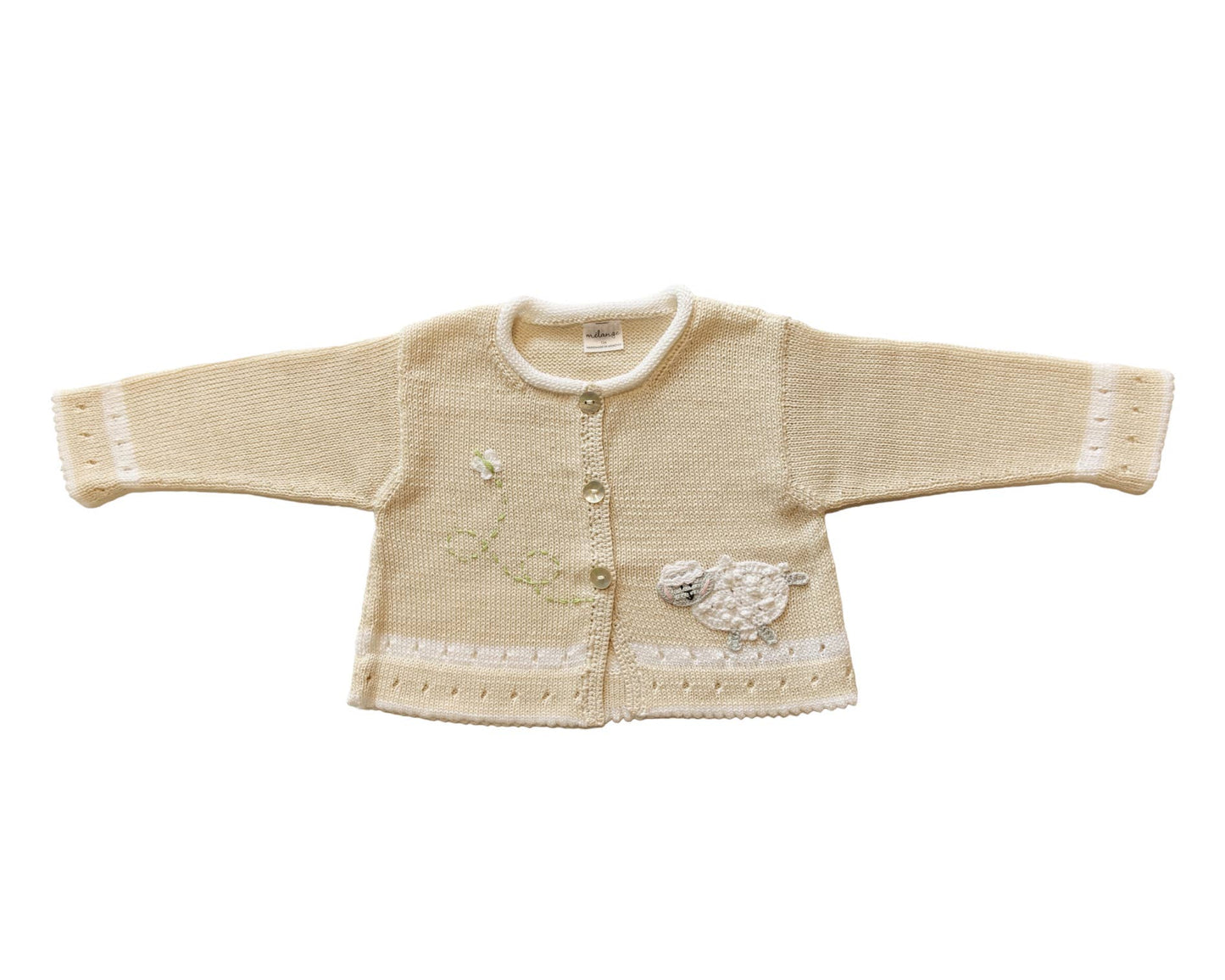 Lamb Cardigan - Ecru, Girls
