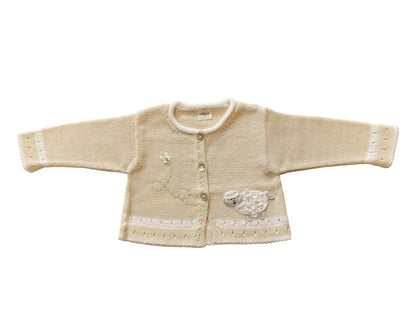 Lamb Cardigan - Ecru, Girls