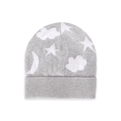 Moon & Stars Dream Knit Round Baby Beanie (Organic Cotton)