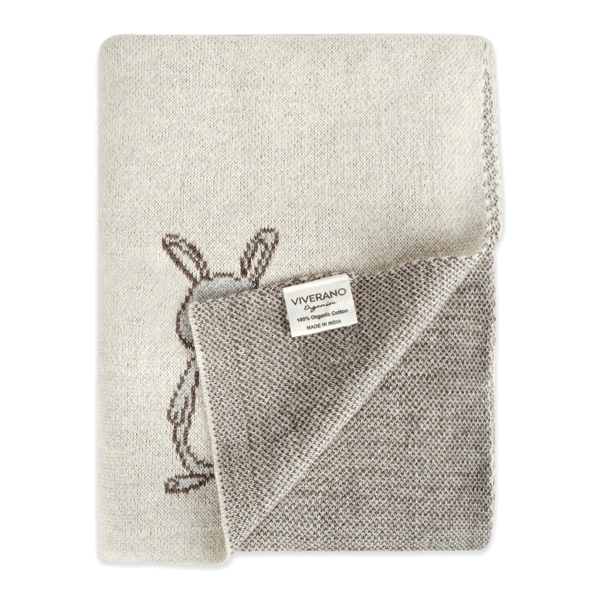 Bunny - Organic Cotton Jacquard Sweater Knit Baby Blanket