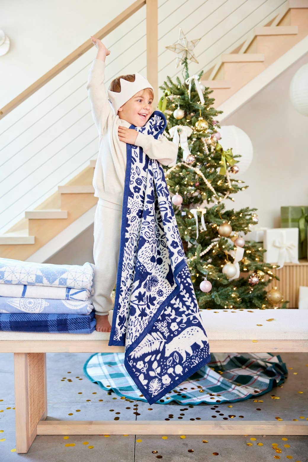 ChappyWrap Whimsical Woods Navy Mini Blanket