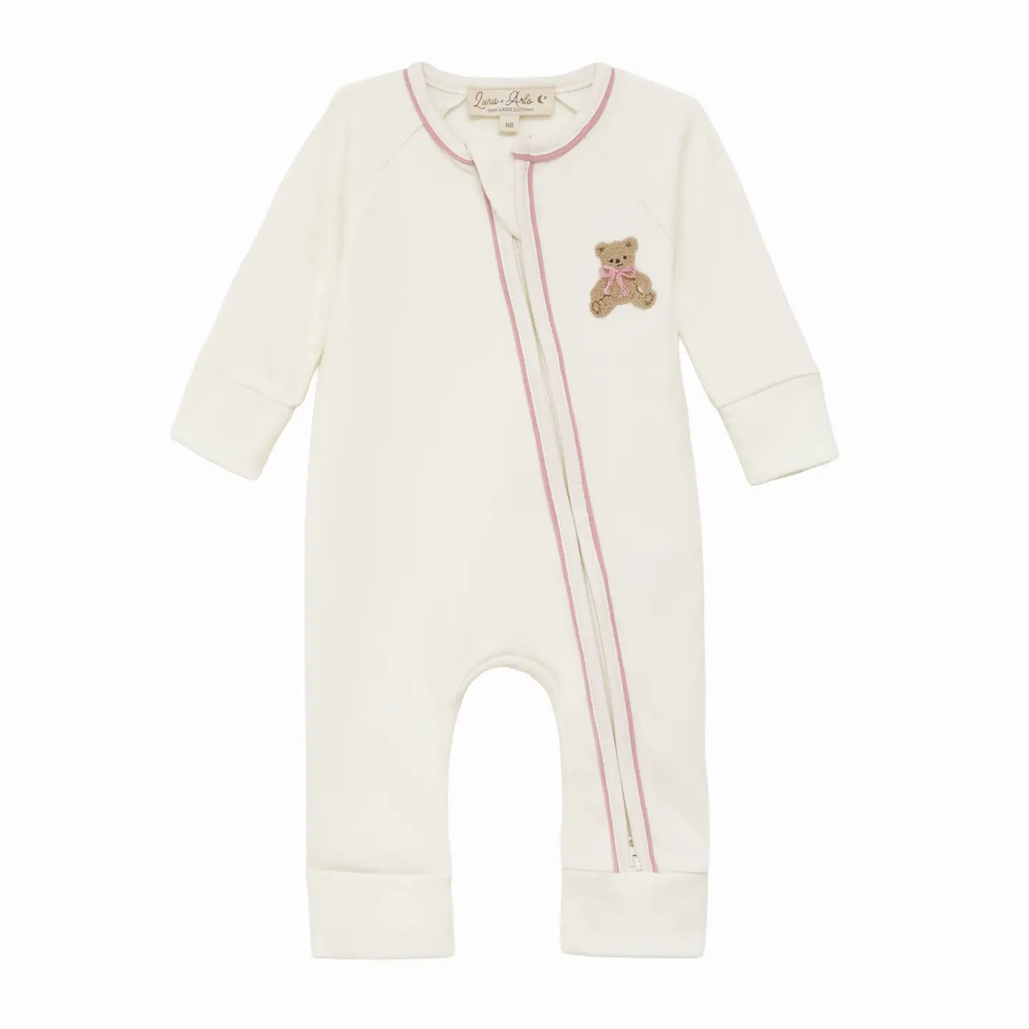 Luna + Arlo Bear Hugs Playsuit-Dusty Rose