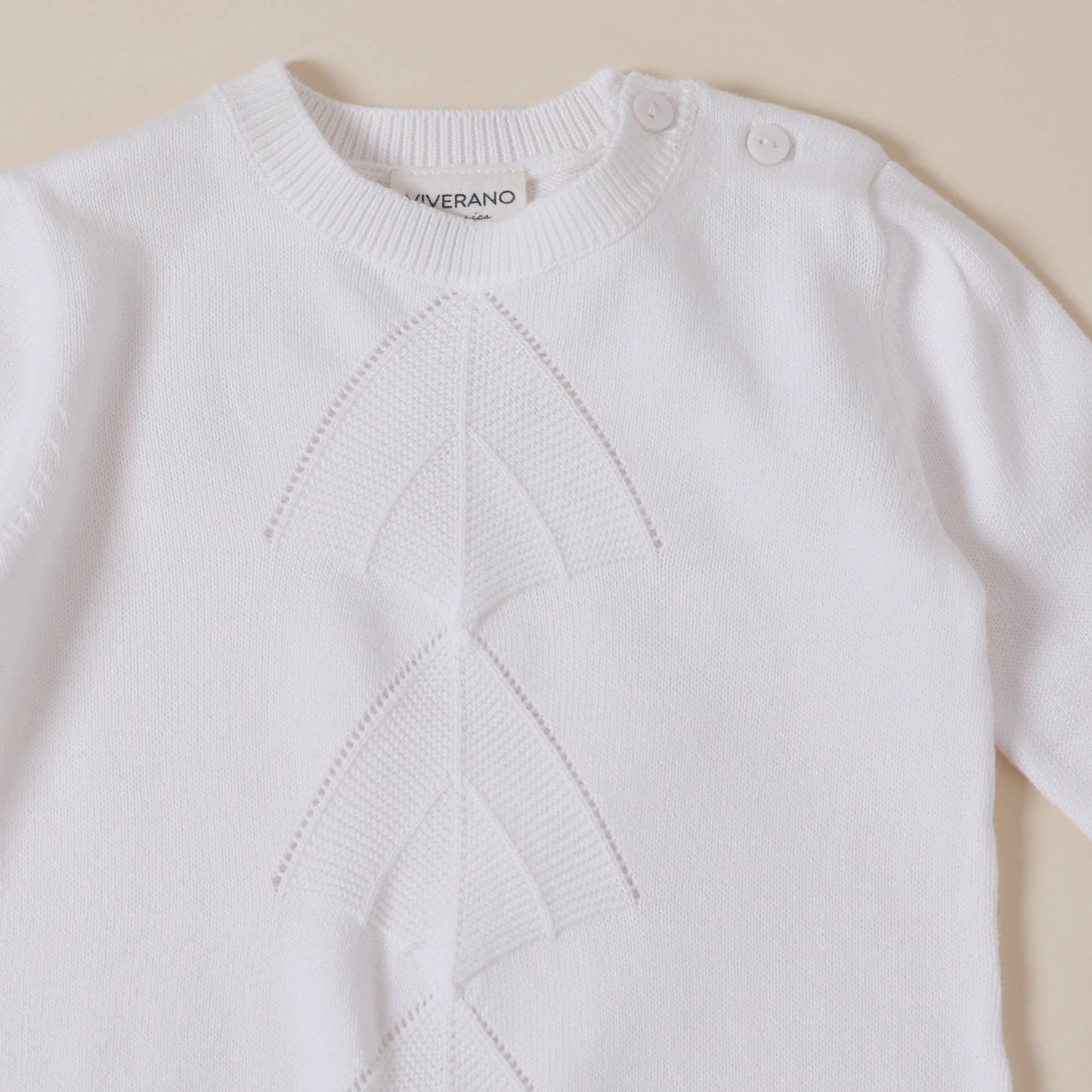 Dove White Pointelle Knit Baby Sleep Gown & Hat 2pc -Organic