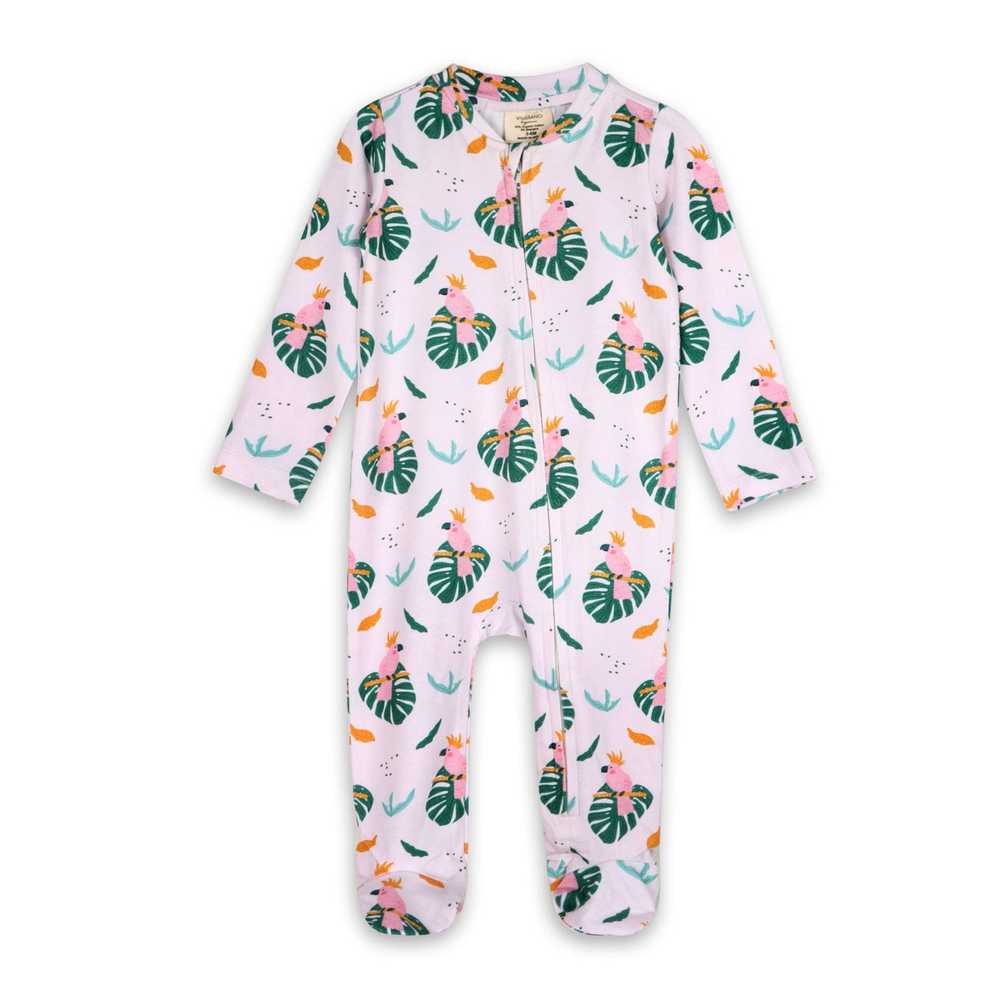 Parrot Zipper Baby Footie (Organic Jersey)