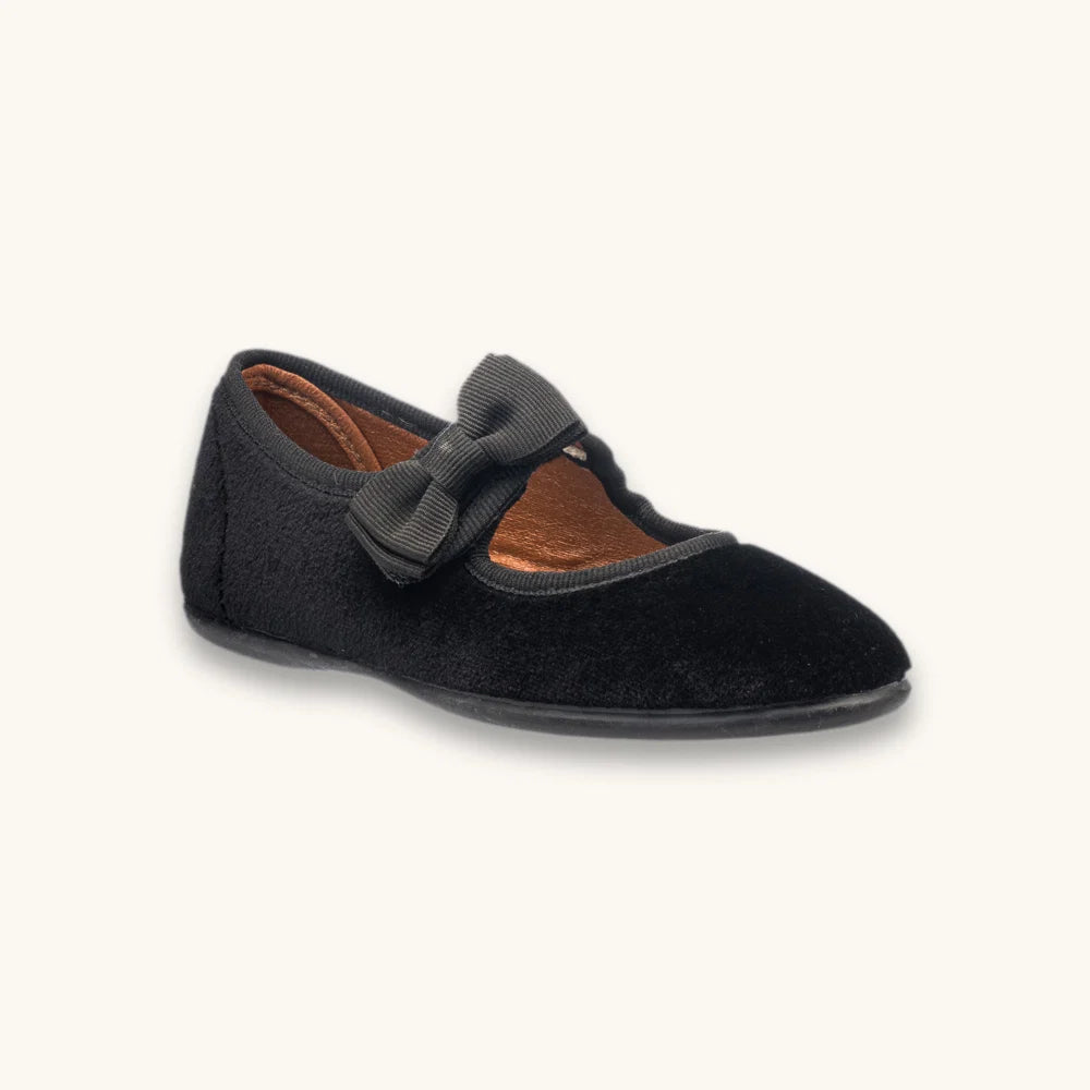 Elephantito Velvet Bow Mary Jane | Black