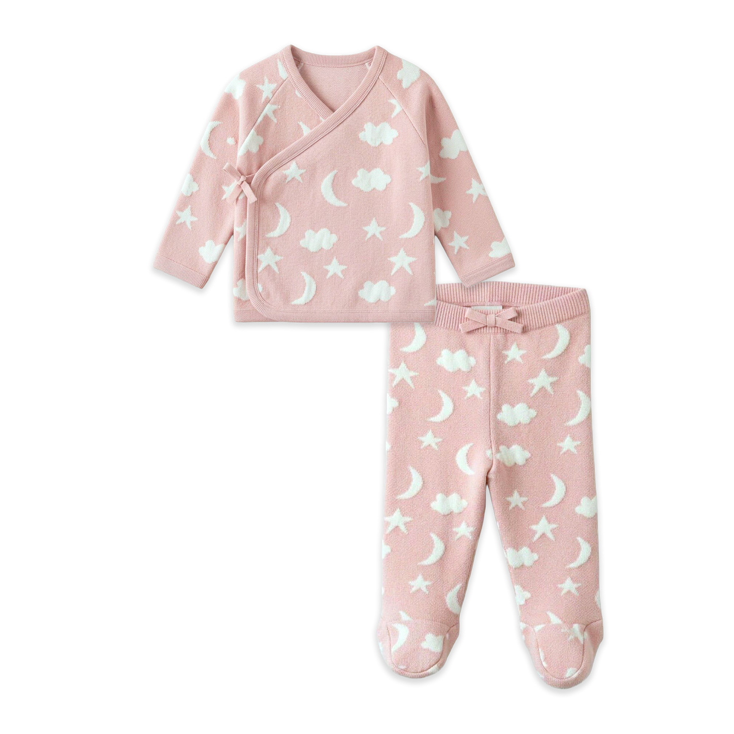 Moon & Stars Dream Knit Kimono Top & Pant Set (Organic)