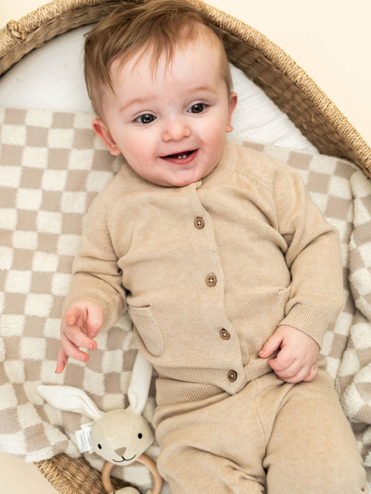 Milan Knit Baby Button Cardigan Sweater (Organic Cotton)