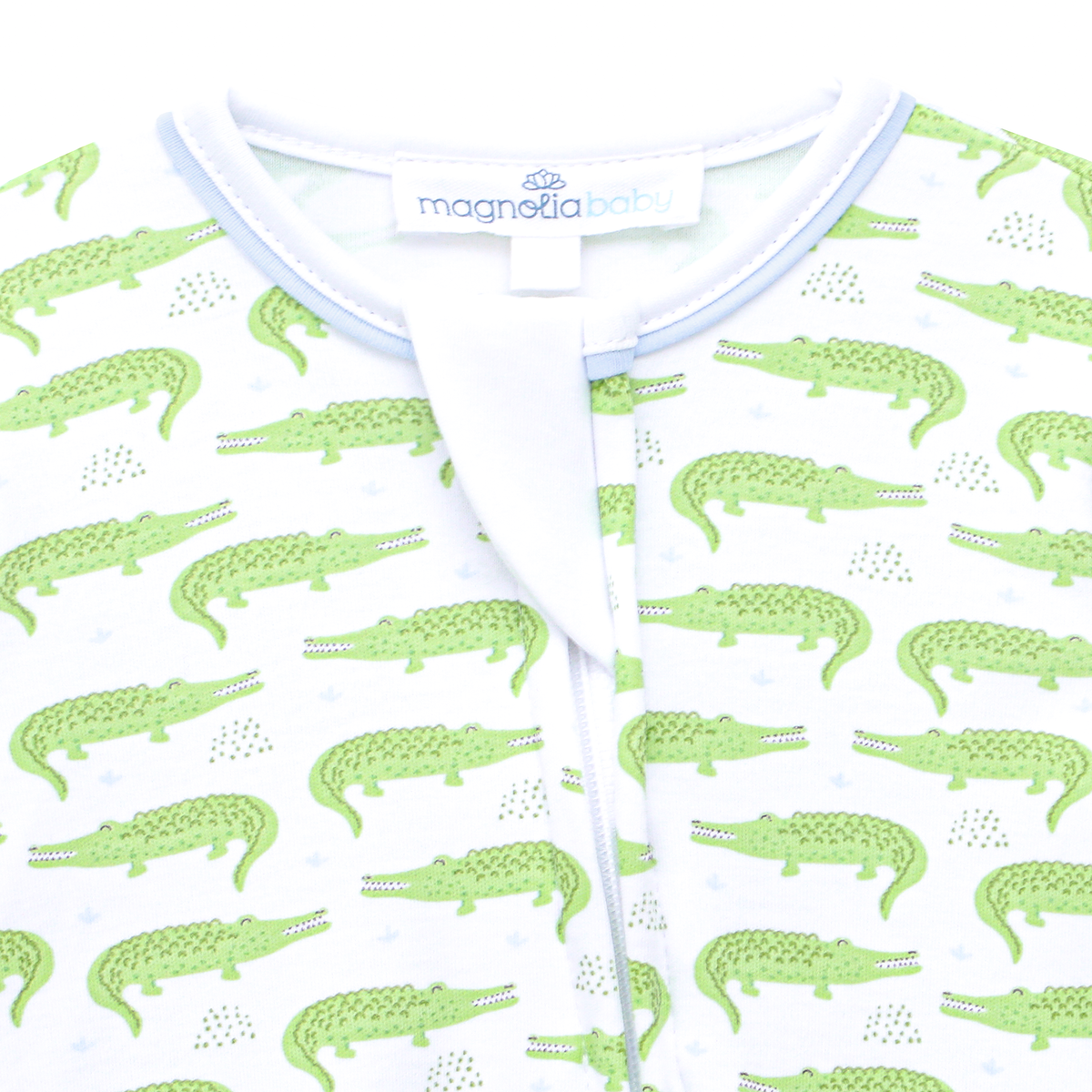 Magnolia Baby Bayou Baby Print Zip Footie - Light Blue
