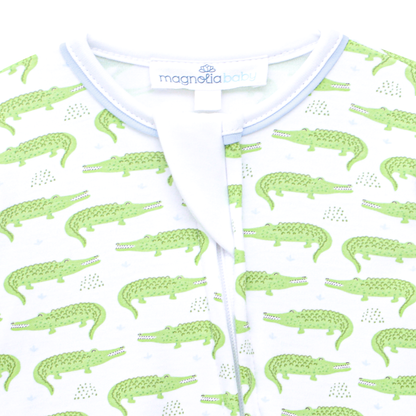 Magnolia Baby Bayou Baby Print Zip Footie - Light Blue