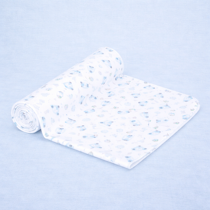 Little Golfer Print Swaddle Blanket - Light Blue