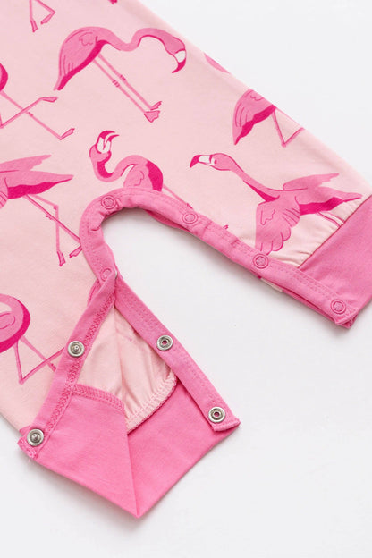 Sleeveless Ruffle Romper_Pink Flamingos