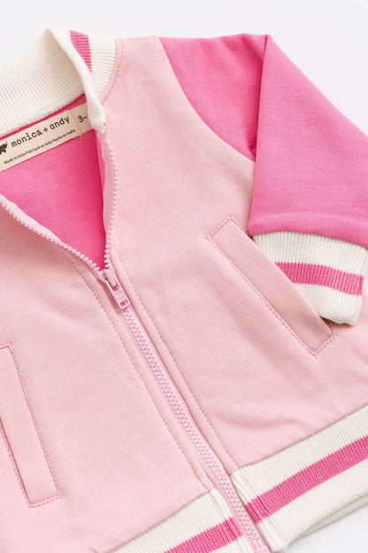 Zip Bomber Jacket_Pink Flamingos