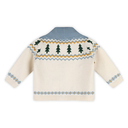 Ski Shawl Collar Baby Knit Cardigan (Organic Cotton)