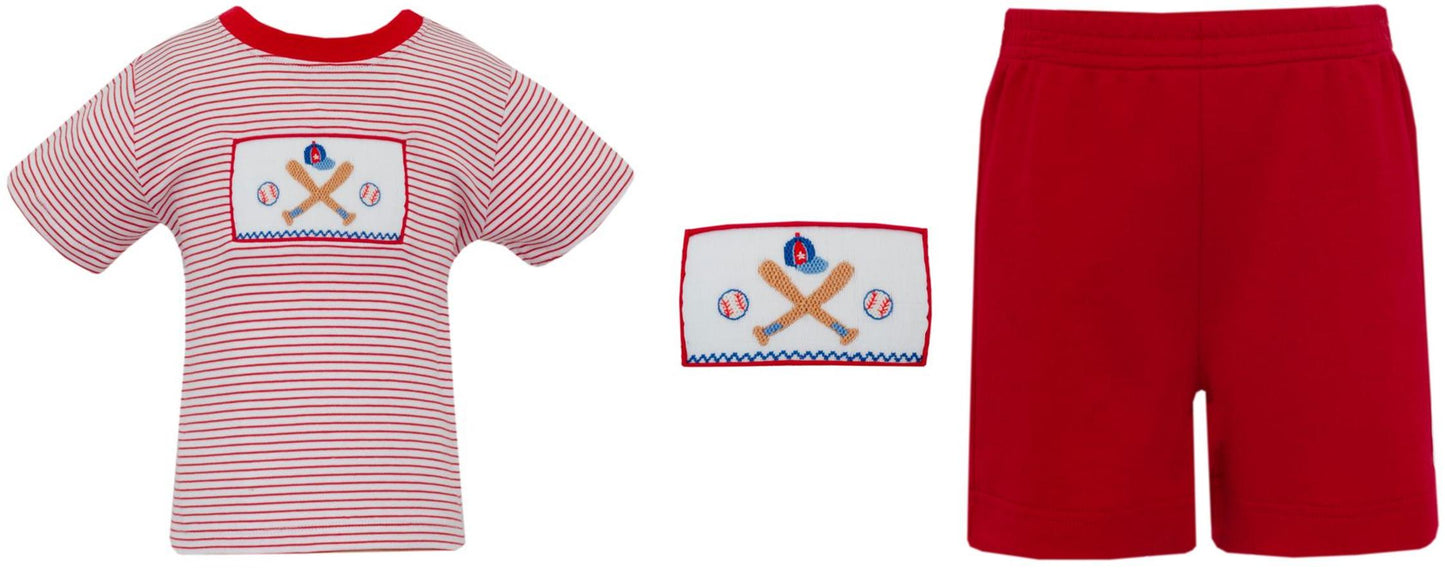 Anavini Baseball T-Shirt with Red Shorts