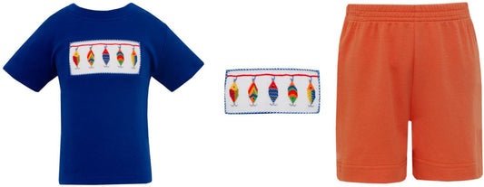 Anavini Fishing Lures T-Shirt with Orange Shorts