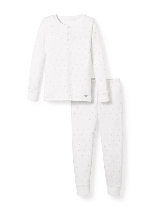 Petite Plume Pima Snug Fit Pajama Set in Grey Stars