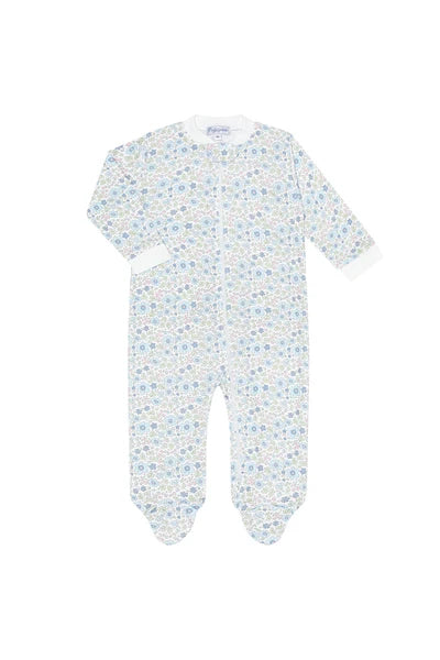 Nellapima Blue Meadow Zipper Footie
