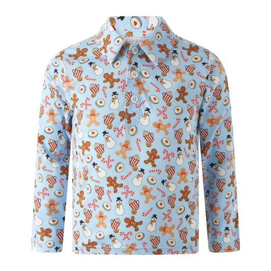 Rachel Riley Gingerbread Jersey Polo