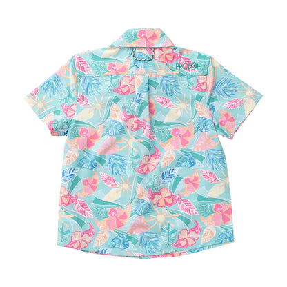 Prodoh Boys' Short Sleeve Button Down Shirt — Tropical Palm Print