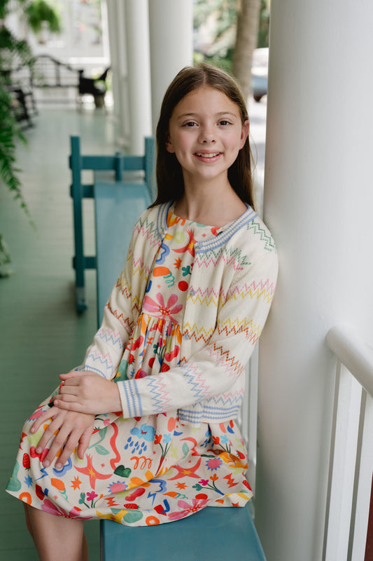 Briton Court Evelyn Striped Cardigan-Marshmallow
