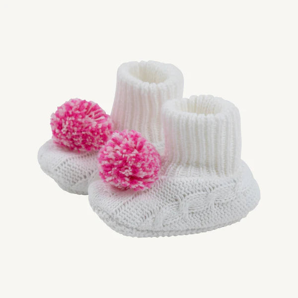 The Beaufort Bonnet Company Bryer baby booties pink