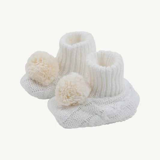 The Beaufort Bonnet Company Bryer baby booties white