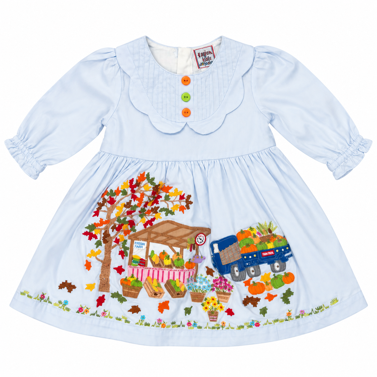 Pumpkin Patch Embroidered Dress