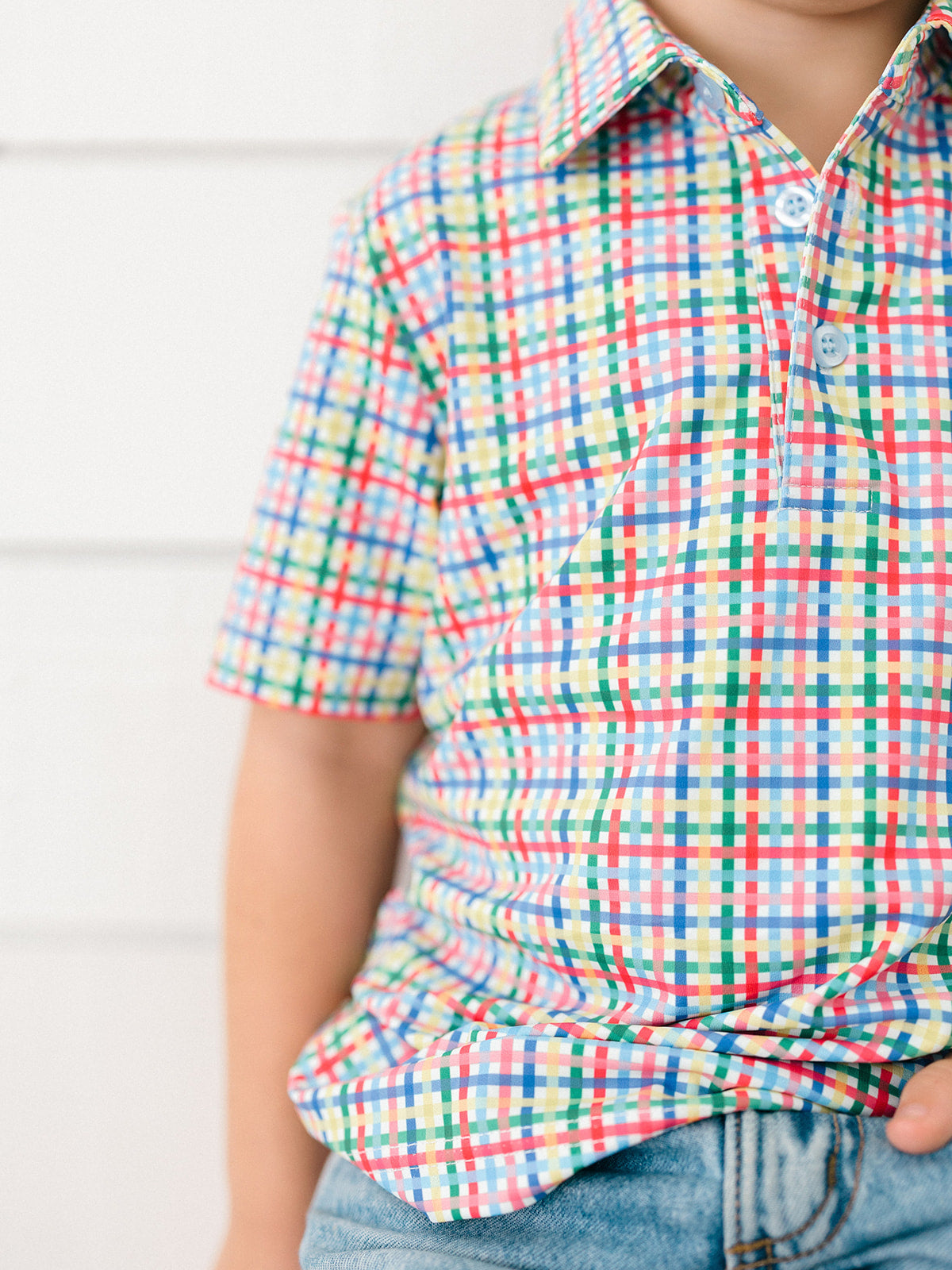 Poppy Kids Color Pop Plaid Boys' Polo