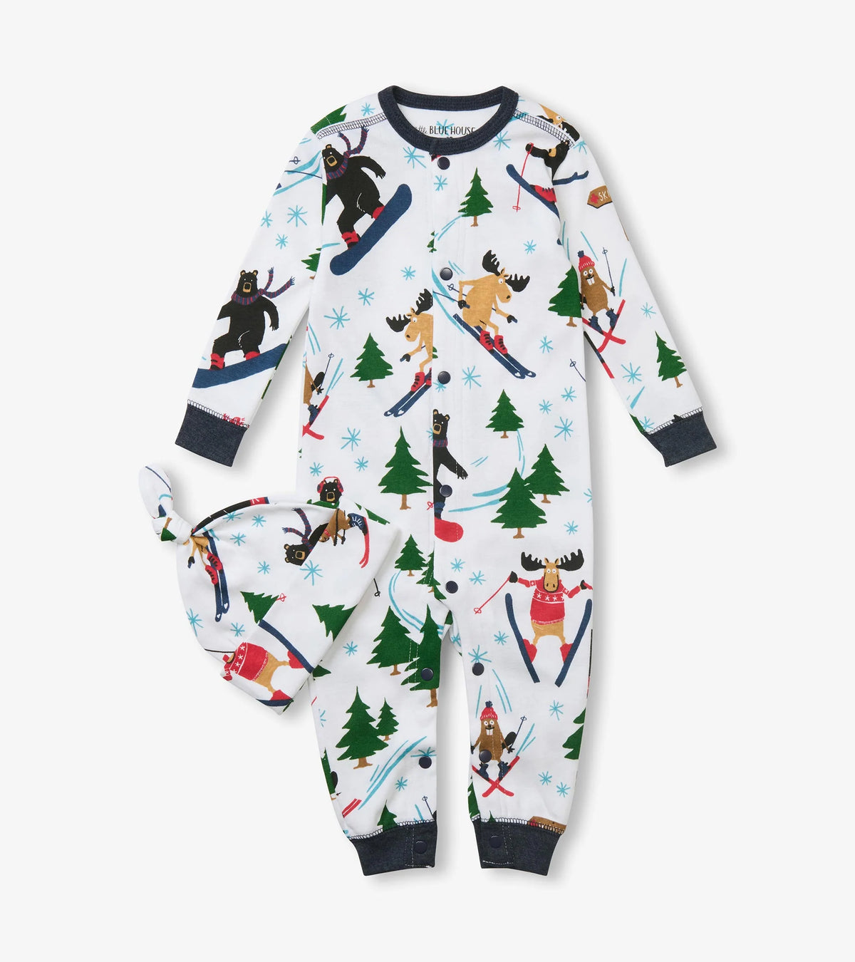 Hatley Baby Wild About Skiing Sleeper & Hat