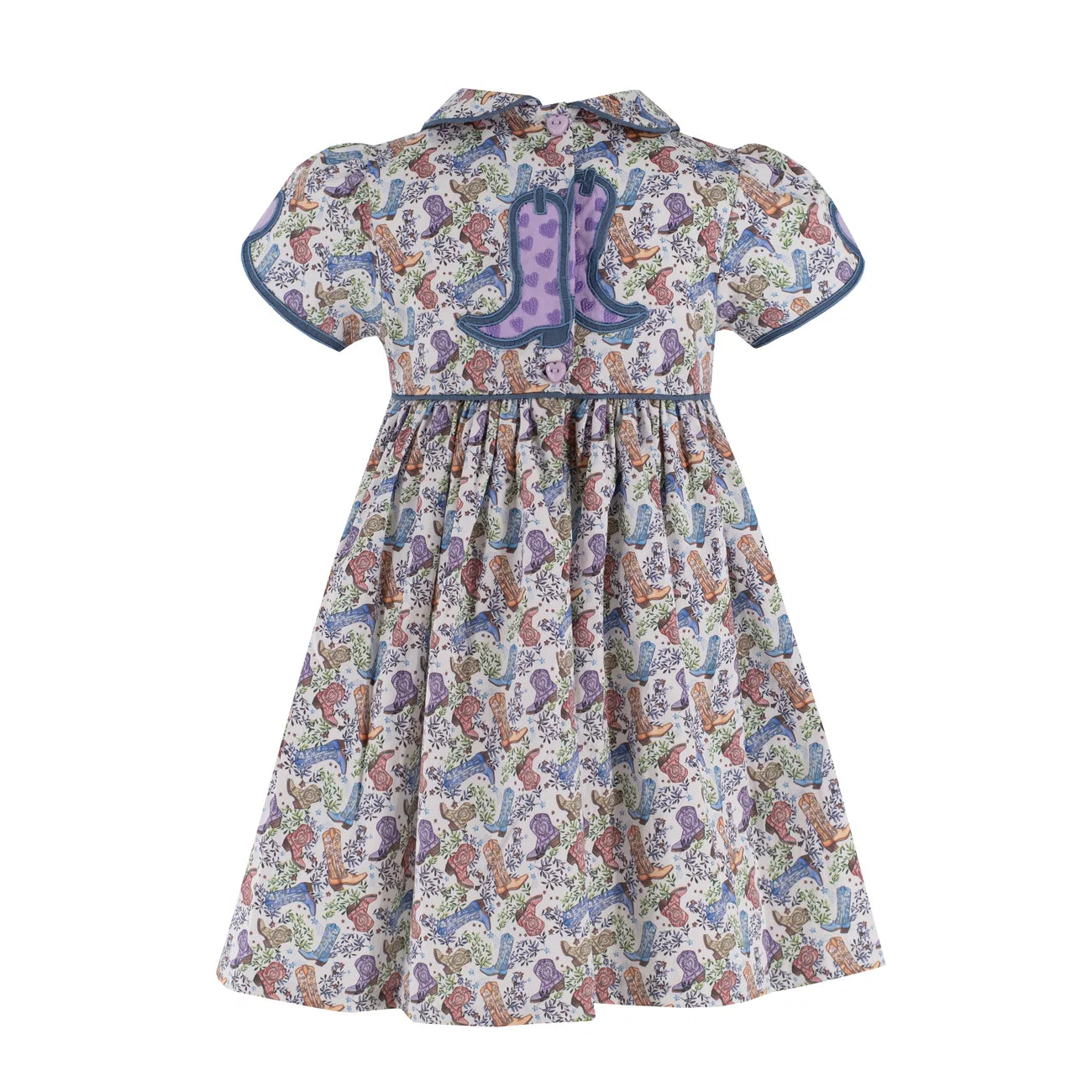 Dondolo Sarita Girl Dress- Boots Print