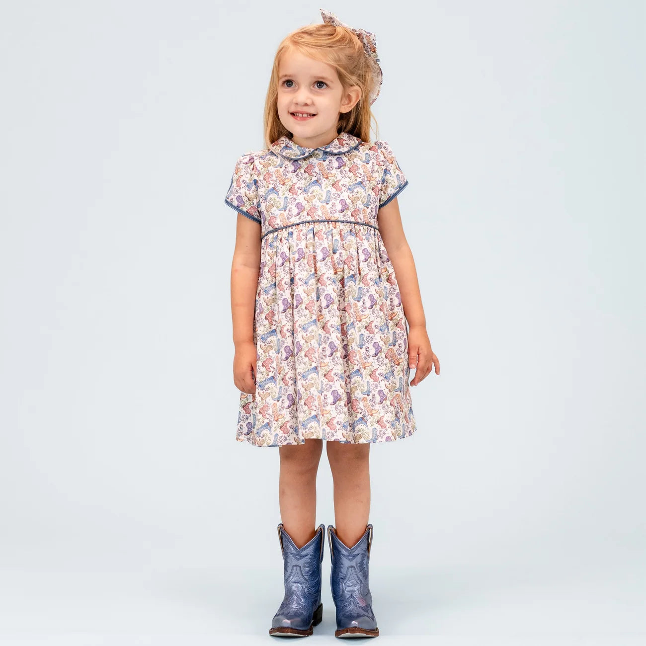 Dondolo Sarita Girl Dress- Boots Print