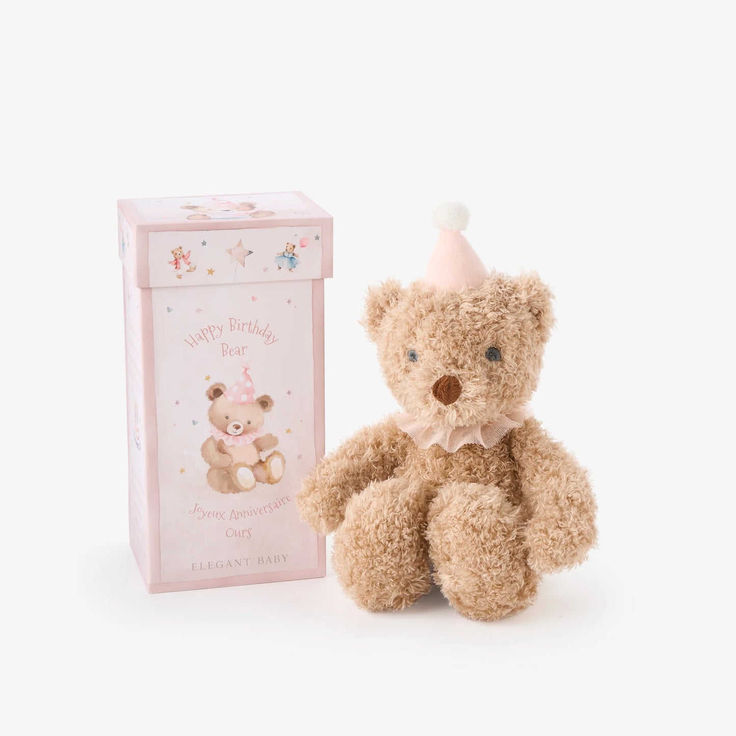 Elegant Baby Birthday Bear in Gift Box