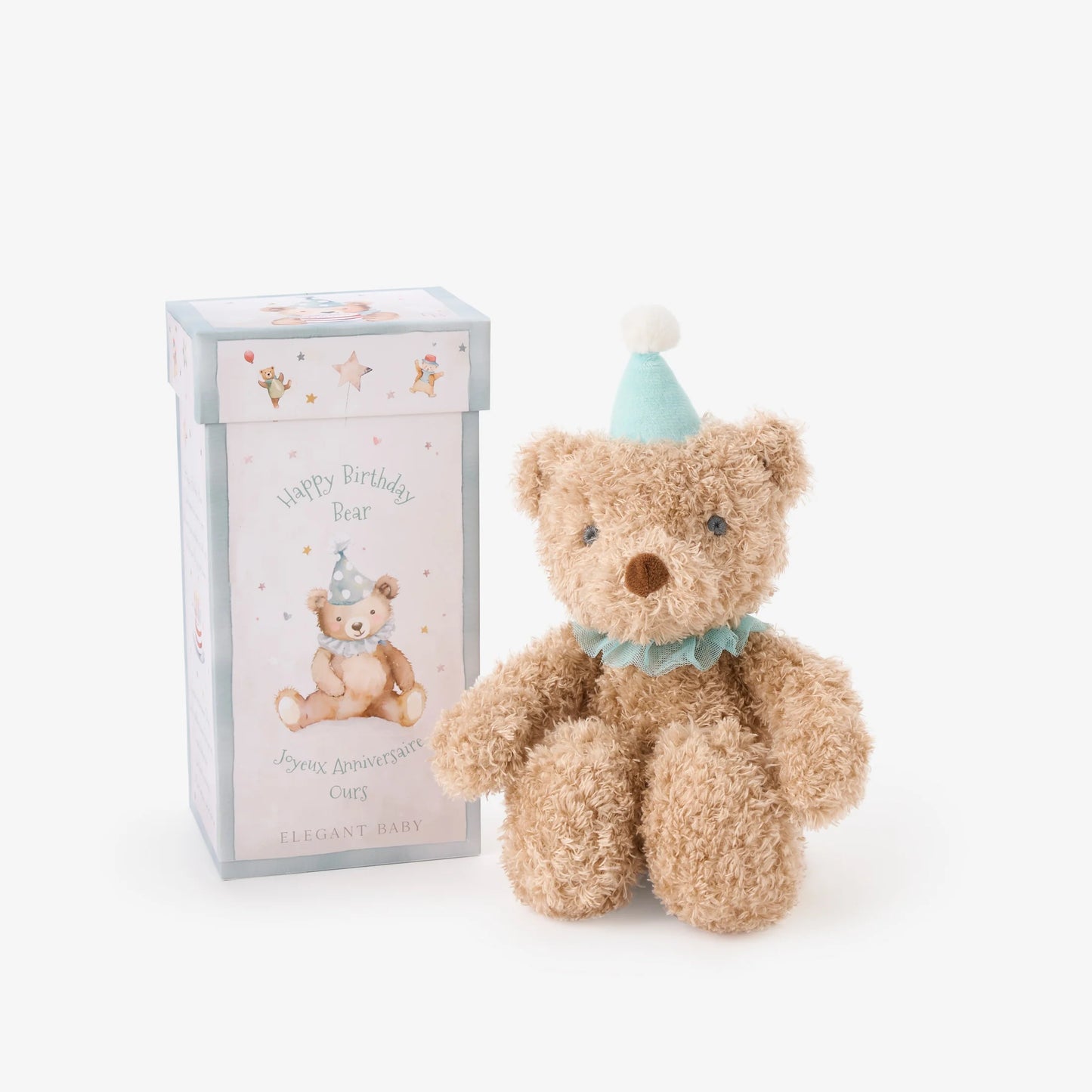 Elegant Baby Birthday Bear in Gift Box